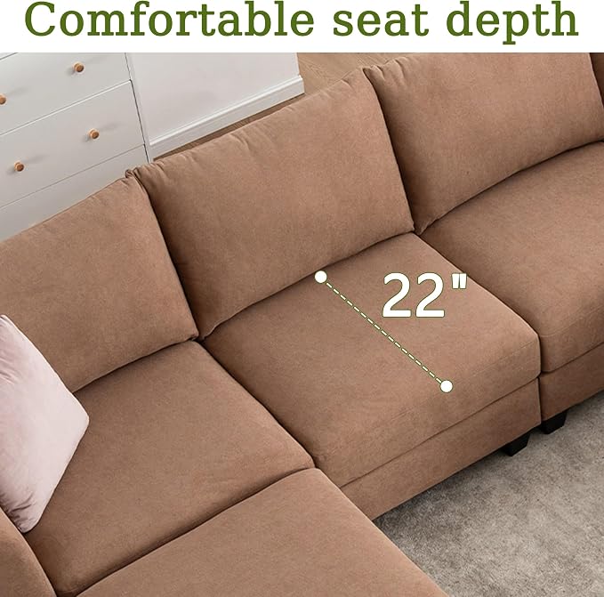 122.8" Large Sectional Couches for Living Room, 6 Seater L Shaped Modular - Image 7