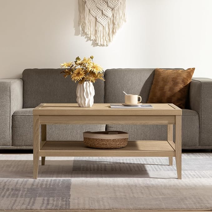 SICOTAS Rattan Coffee Table for Living Room - Image 6