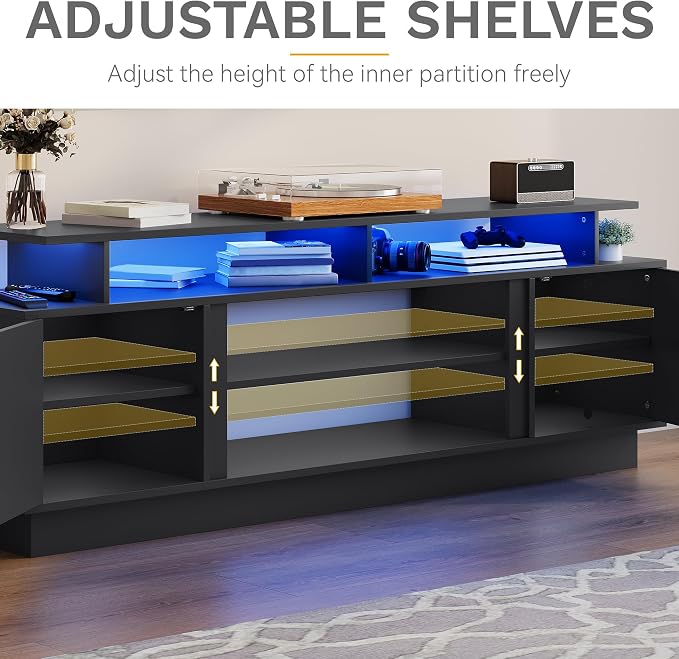 DWVO Modern TV Stand for 75 Inch TVs, Entertainment Center - Image 4