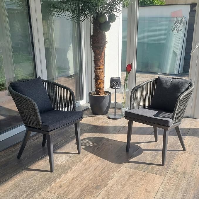PURPLE LEAF Patio Dining Chair Set Modern Wicker Outdoor Furniture Seating - Image 3