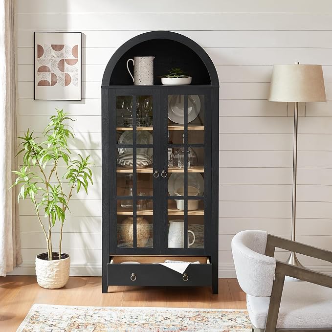 RowyPoey Farmhouse Arched Cabinet - Image 4