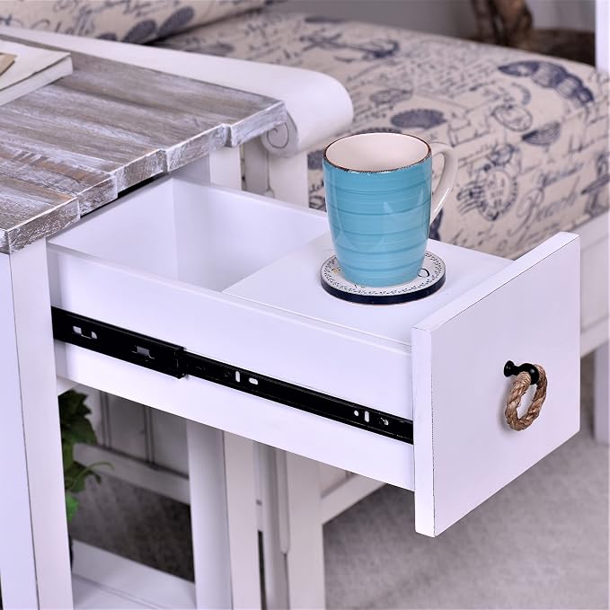 Sea Winds Trading Picket Fence Chairside Table Kiln-Dried Solid Wood Distressed - Image 7