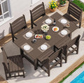 SERWALL Patio Dining Sets for 6 Person, HDPE Dining Set by SERWALL