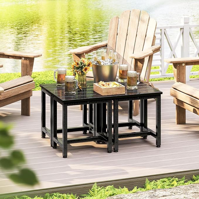 ODK Outdoor Side Tables Set of 2, Adirondack Patio End Table - Image 5