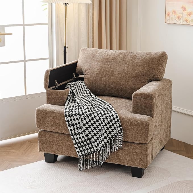 Oversized Living Room Chairs Set of 2, Comfy Accent Chair - Image 3