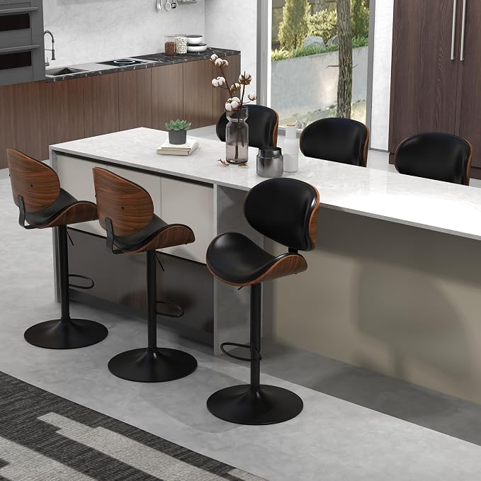 civama Bar Stools Set of 6 for Kitchen Counter, Adjustable Bar Height Chairs by civama