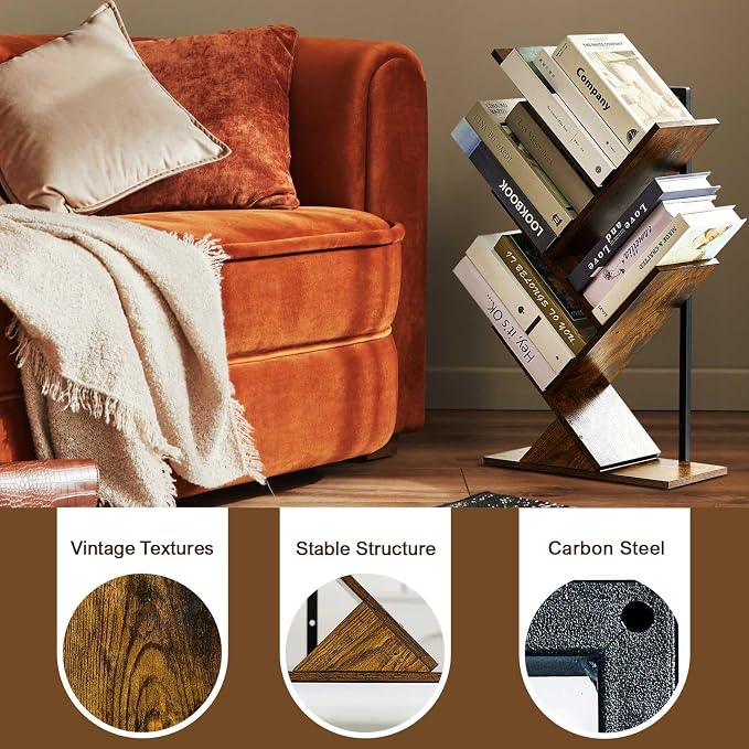 5 Tier Tree Bookshelf Floating Book Shelves - Image 5