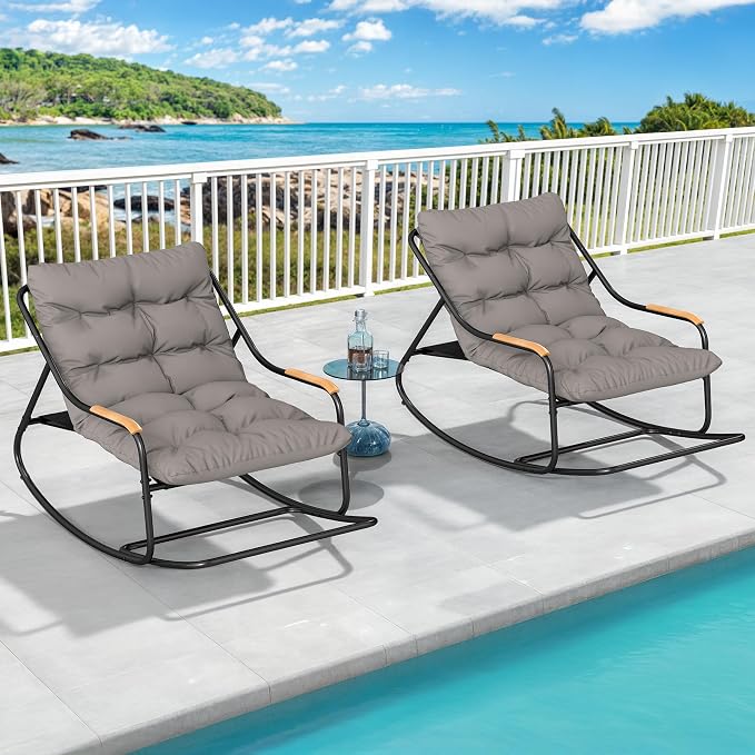 DWVO Outdoor Rocking Chair, Over-Sized Patio Rocking Chair - Image 6