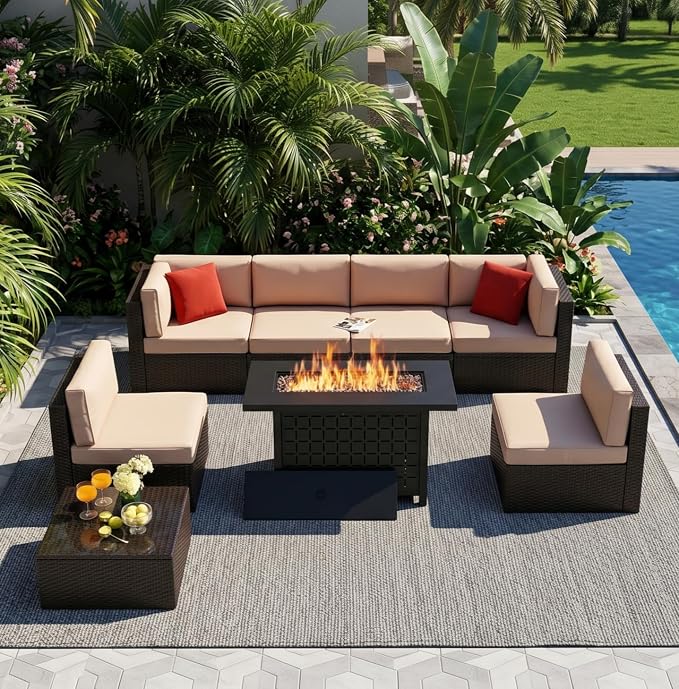 Vongrasig 8 Pieces Patio Furniture Set - Image 6