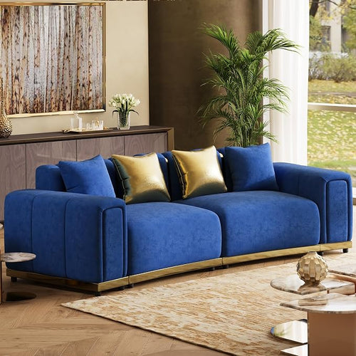 104" Oversized Velvet Chesterfield Couch by ModernSofaforLivingRoom