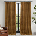 RYB HOME Gold Brown Velvet Curtains 84 inches by RYBHOME