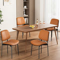 REONEY Dining Chairs Set of 4, Mid-Century Modern Upholstered PU Leather Chairs by REONEY