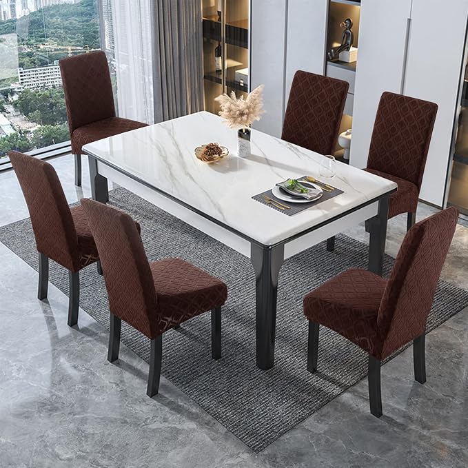 Genina Waterproof Chair Covers for Dining Room, Stretch Jacquard Dining Chair - Image 6
