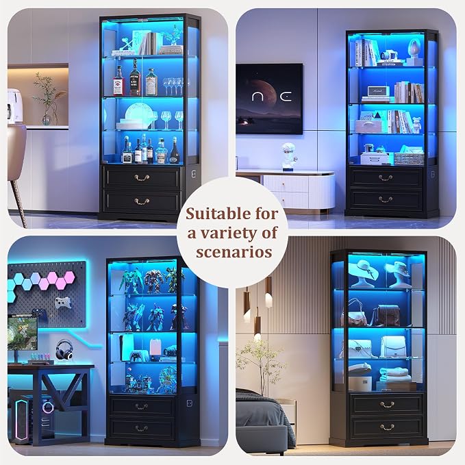 TAGELIER 67" Tall Display Cabinet - Image 8