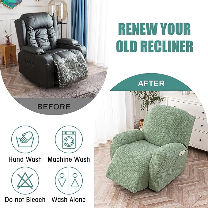 Genina Recliner Chair Cover, Stretch Reclining Chair Covers, Recliner Sofa - Image 5