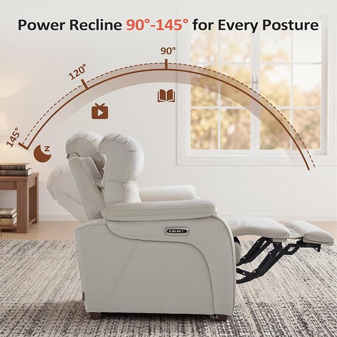 MCombo 61.6'' Wall Hugger Power Loveseat Recliner, Reclining Loveseat - Image 4