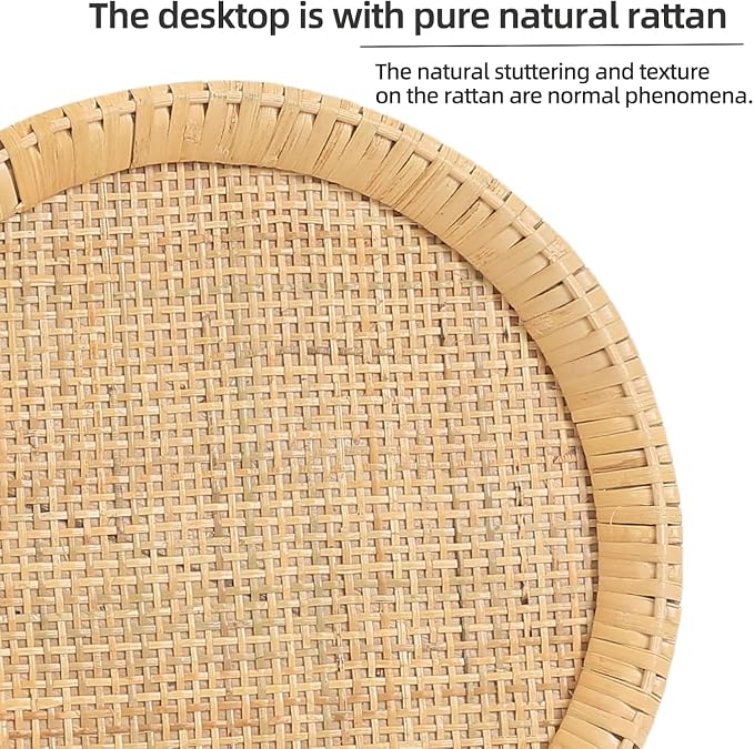 Small Side Table, Rattan Drink Table, Round Side Table - Image 8