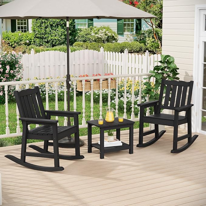 Stoog Low Back Patio Rocking Chair – Heavy Duty 400 lbs Capacity Outdoor Rocker - Image 2