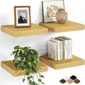 Fun Memories Floating Shelves for Wall, 9.3 Inch Set of 4 Rustic Wood Wall by FunMemories