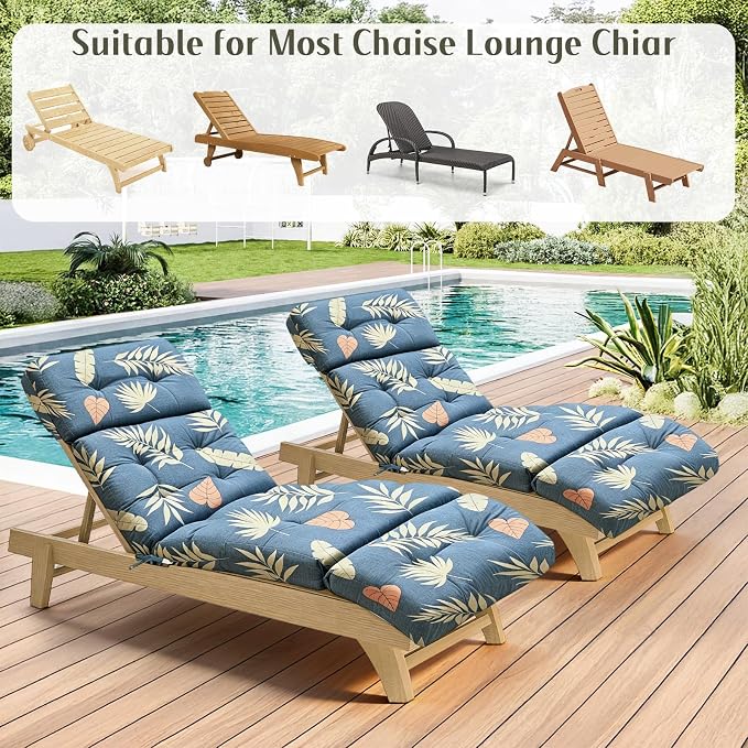EverPine Outdoor Chaise Lounge Chair Cushion 74.4 x 22.8 x 4.7 Inch, Patio - Image 6