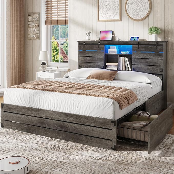 VIAGDO Wooden Bed Frame Full Size by VIAGDO