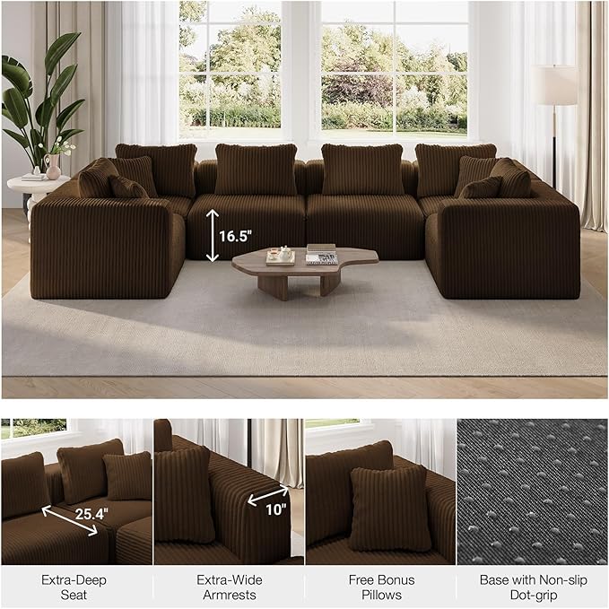 Novilla 70.8" Modular Sectional Sofa, Modern Cloud Sectional Couch - Image 7