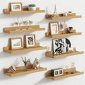 Floating Picture Ledge Shelves Set of 8, 16 Inch Shelves by FLYJOE