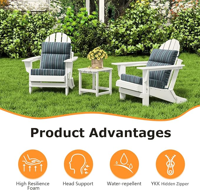 Unimatta Sunbrella Outdoor High Back Chair Cushion Seat Pads, 44 x 21 Inch - Image 3