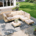 Aoxun 6-Piece Patio Furniture Set, Wicker Outdoor Furniture by Aoxun
