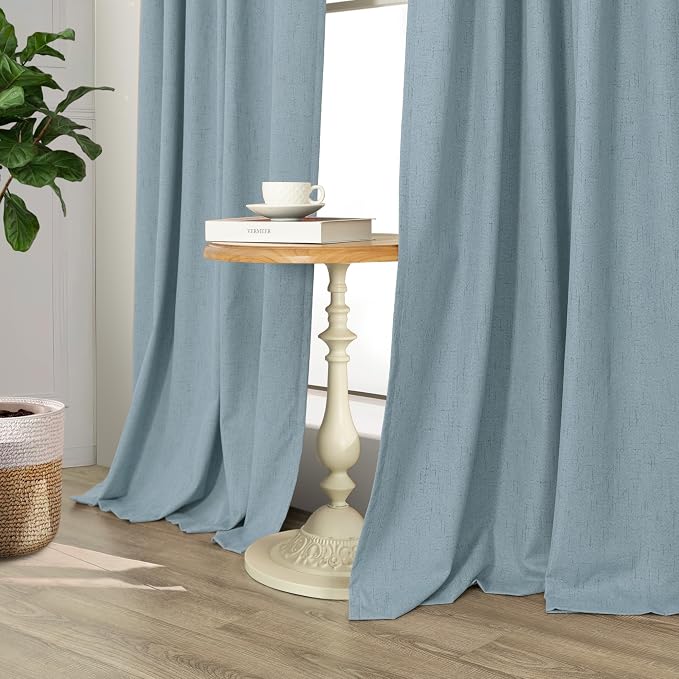 Dusty Blue Curtains for Nursery Girls Boy Bedroom 72 Inch Length 2 Panels - Image 9