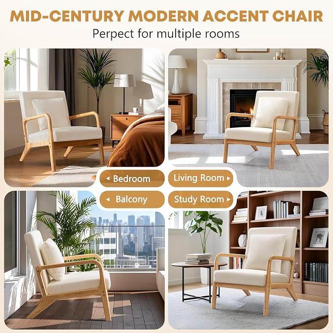 ELUCHANG Mid-Century Modern Accent Chair - Image 8