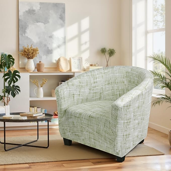 SearchI Club Chair Slipcover Stretch Barrel Chair Covers Printed Tub Chair - Image 2