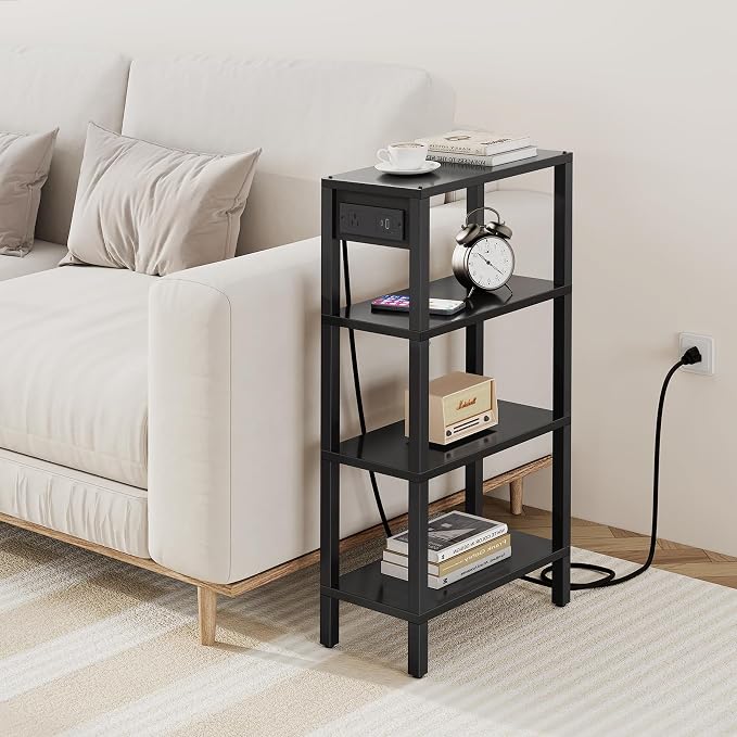 TUTOTAK Narrow Side Table with Charging Station, Small End Table with USB Ports - Image 8