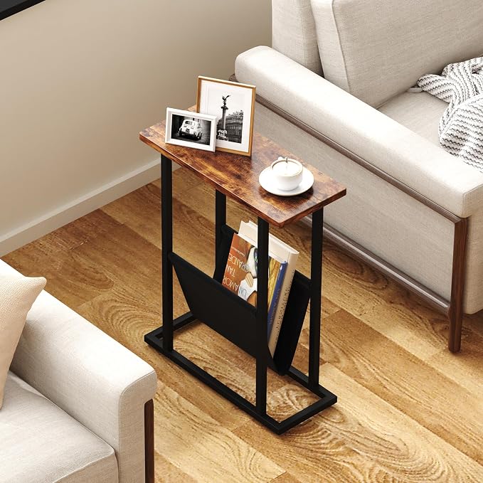 Yusong Narrow Side Table for Small Spaces, Small End Table Set of 2 - Image 5