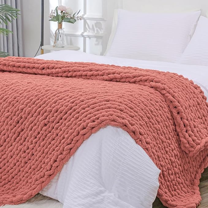 Bigacogo Chunky Knit Throw Blanket by Bigacogo