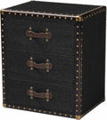 Baxton Studio Mallison Vintage Black Canvas 3-Drawer End Table by BaxtonStudio