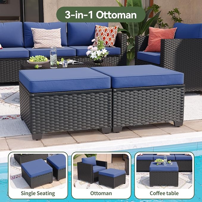 Aoxun 10 Piece Outdoor Patio Furniture Set 9 Seats, Outdoor Sectional - Image 6