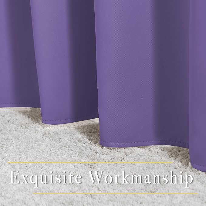 NICETOWN Blackout Lilac Purple Curtains 84 inches Long, Grommet Room Darkening - Image 6