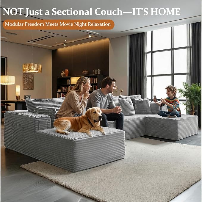 37" Cloud Sectional Couch Ottoman - Image 4