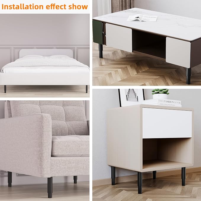 Metal Adjustable Furniture Legs 5.12-9.45 inch, Wlrrcwdttc Sofa Legs Cabinet - Image 7