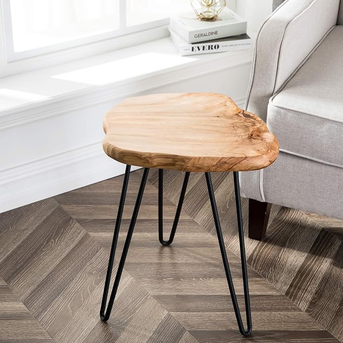 Greenage Cedar Roots Live Edge Side Table 12" x 13.5" x 17.4" Height Natural - Image 6