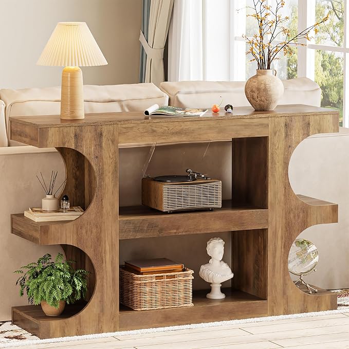 Tohomeor Console Tables for Entryway 47.24-Inch, Wooden Sofa Table Behind The by Tohomeor