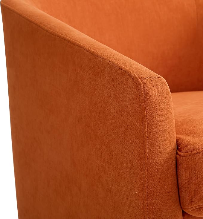 Swivel Barrel Accent Chairs Set of 2, Round Chenille Fabric Living Room Arm - Image 9