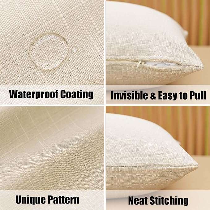 NiNi ALL Pack of 2 Decorative Outdoor Waterproof Pillow Covers Square Garden - Image 3