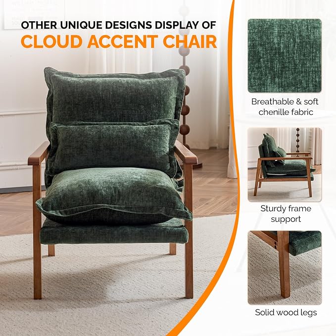VINGLI Mid-Century Modern Cloud Accent Armchair - Image 5