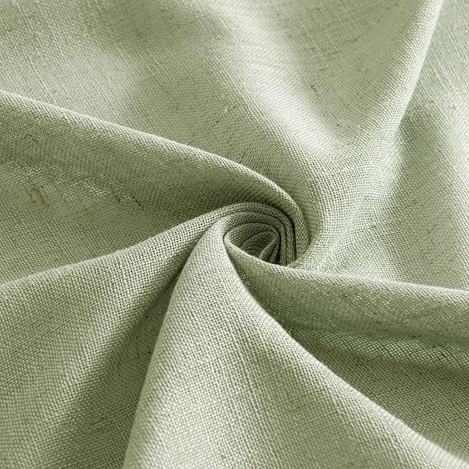 MIULEE Sage Green Linen Curtains 84 Inch Length - Image 8