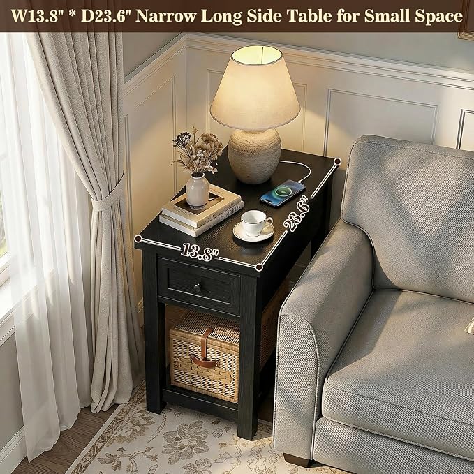 Armocity Narrow End Table with Charging Station - Image 5