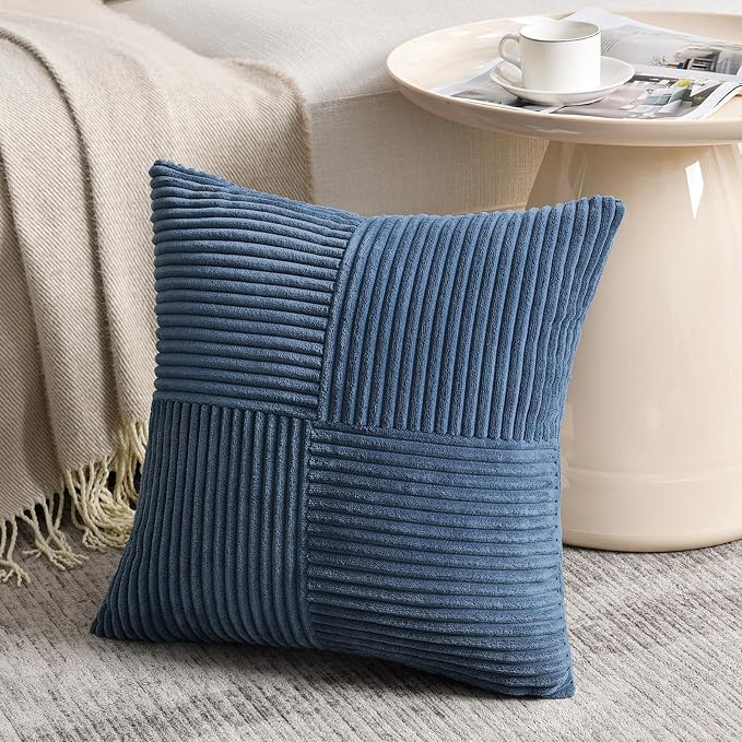 Fancy Homi 2 Packs Dusty Blue Big Decorative Throw Pillow Covers 24x24 Inch - Image 2