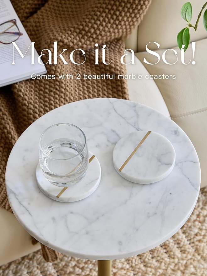 Adjustable-Height Marble Drink Table - Image 6