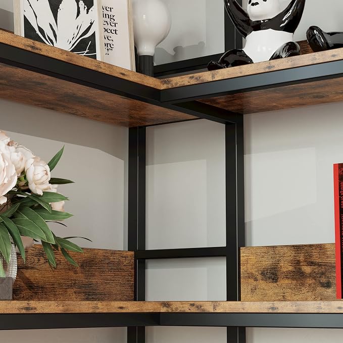 IRONCK Corner Shelf 5 Tiers 70LB Capacity L-Shaped Bookshelf - Image 5